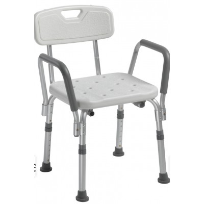 Shower Chair with Back and Removable Padded Arms - Drive